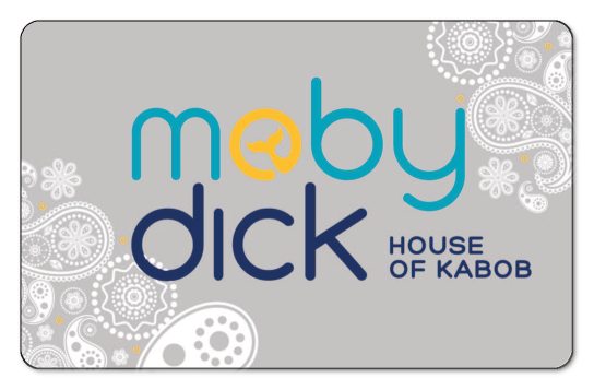 moby dick logo on a grey background with white lace design